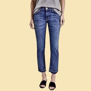 Current/Elliott ‘Propeller’ Relaxed Straight Fit Cropped Released Hem Jeans 30